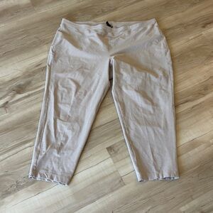 Eileen Fisher Womens Washable Stretch Crepe Slim Ankle Pants Plus Size 1X Beige